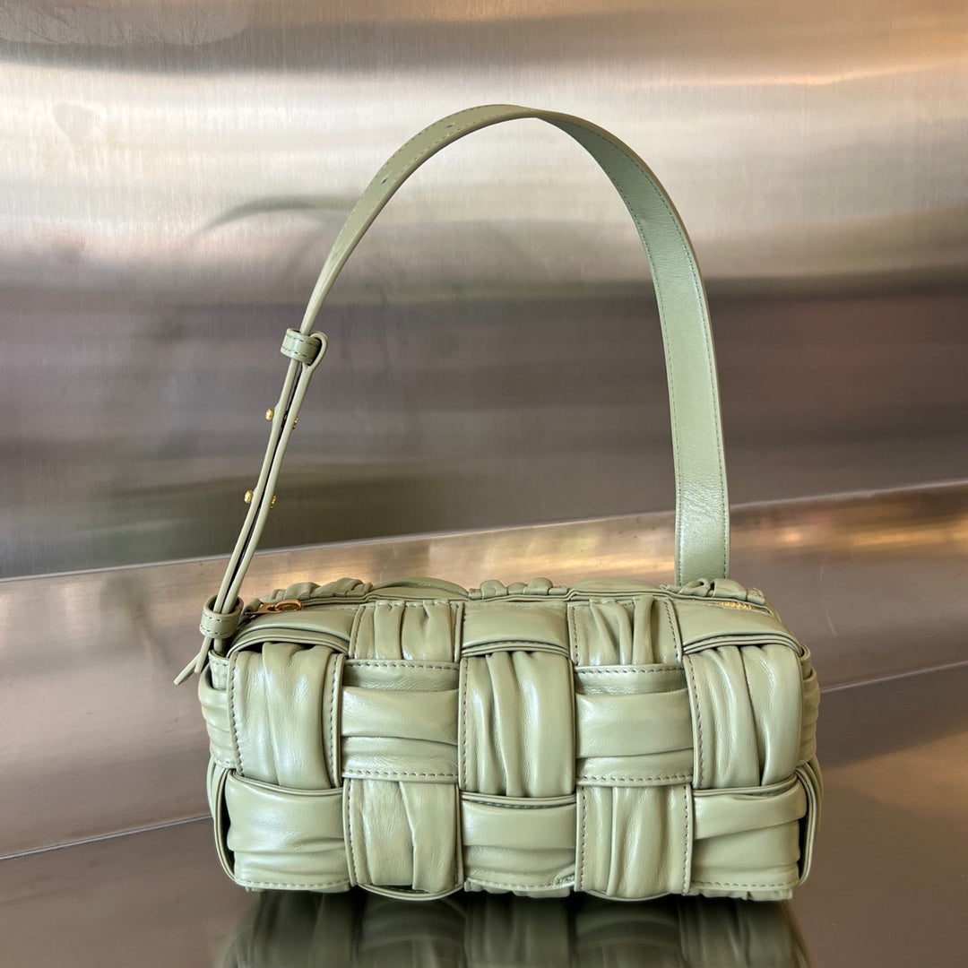 Bottega Veneta Small Brick Cassette 23 in Swamp Green Soft Lambskin Bag