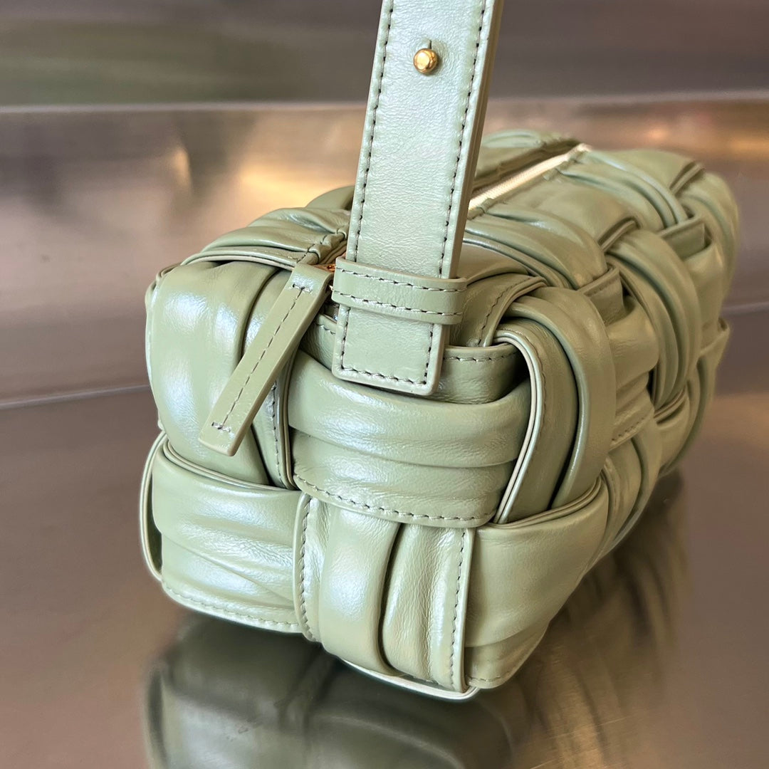 Bottega Veneta Small Brick Cassette 23 in Swamp Green Soft Lambskin Bag