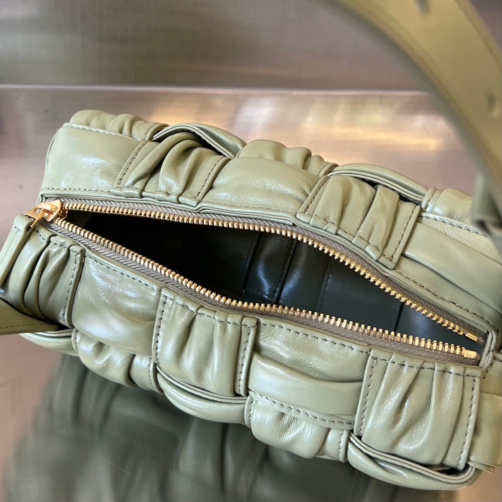 Bottega Veneta Small Brick Cassette 23 in Swamp Green Soft Lambskin Bag