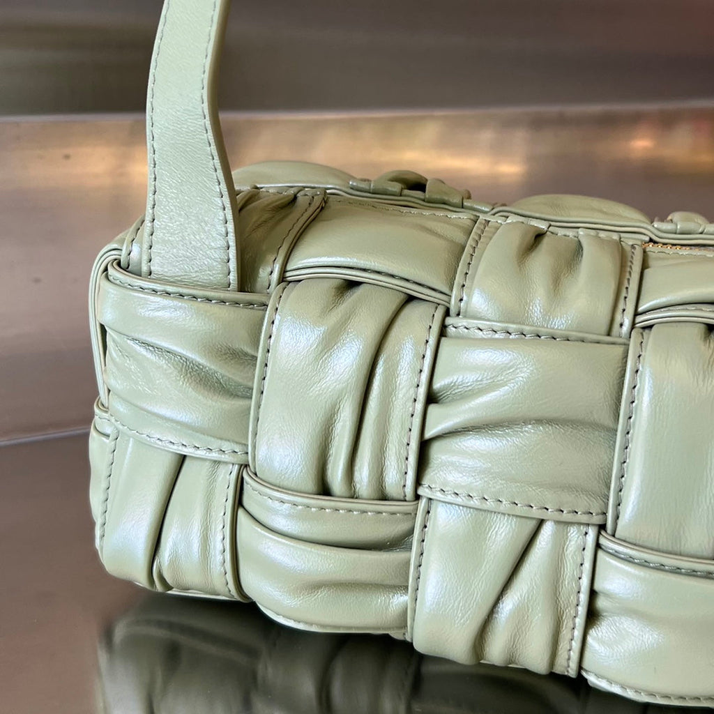 Bottega Veneta Small Brick Cassette 23 in Swamp Green Soft Lambskin Bag