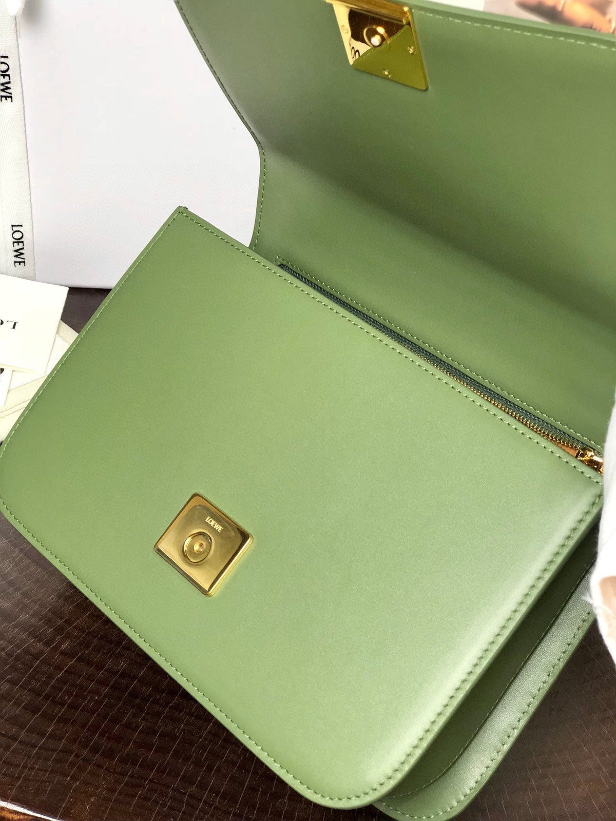 Loewe Goya Bag 23 in Avocado Green Silk Calfskin