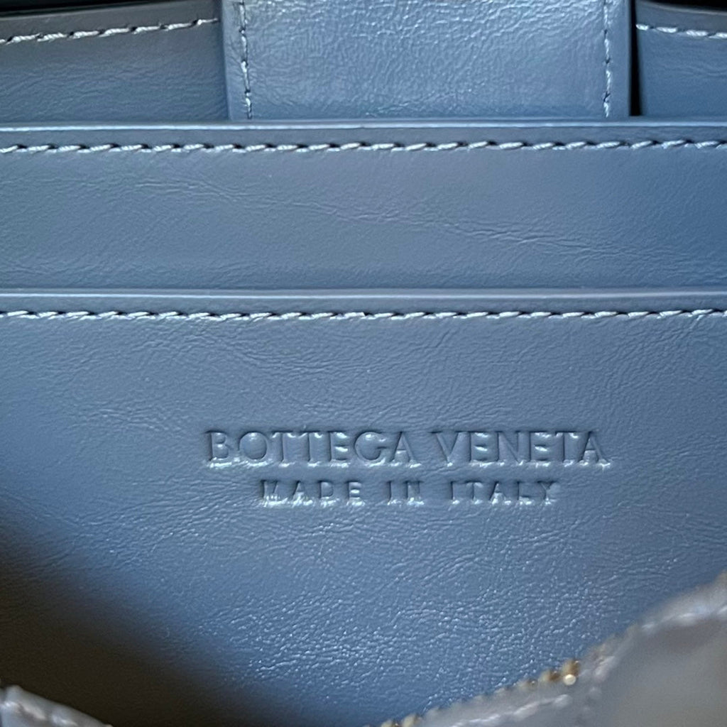 Bottega Veneta Small Brick Cassette 23 in Zinc Gray Soft Lambskin Bag