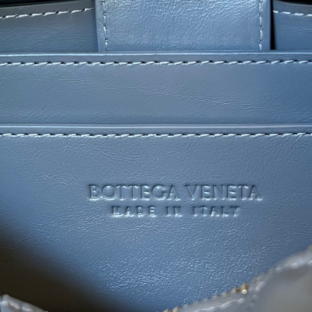 Bottega Veneta Small Brick Cassette 23 in Zinc Gray Soft Lambskin Bag
