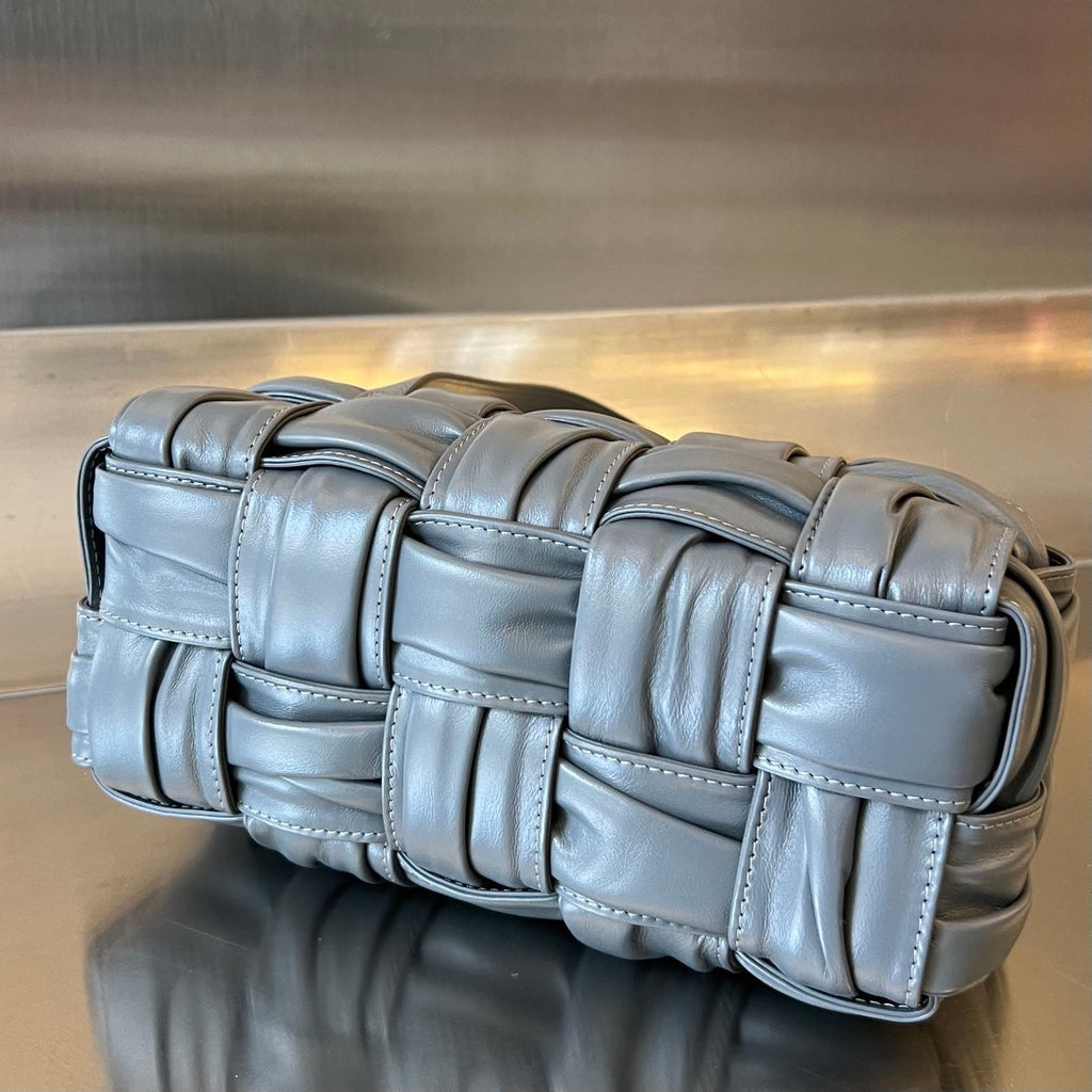 Bottega Veneta Small Brick Cassette 23 in Zinc Gray Soft Lambskin Bag