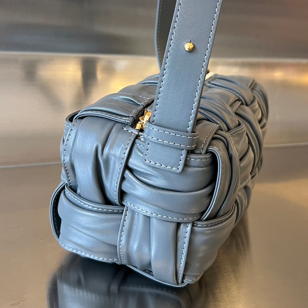 Bottega Veneta Small Brick Cassette 23 in Zinc Gray Soft Lambskin Bag