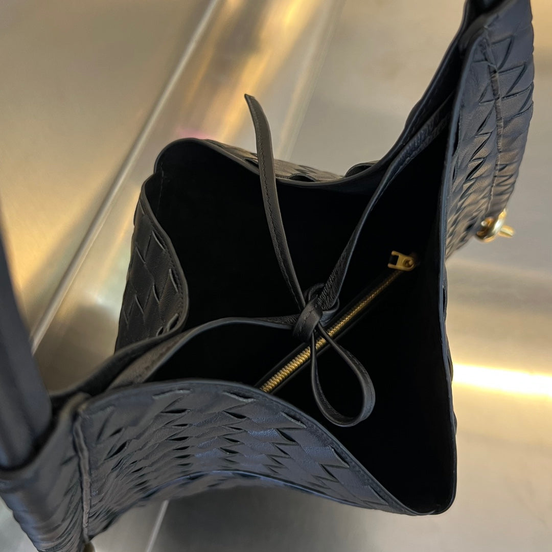 Bottega Veneta Medium Solstice 44 Black Lambskin Bag