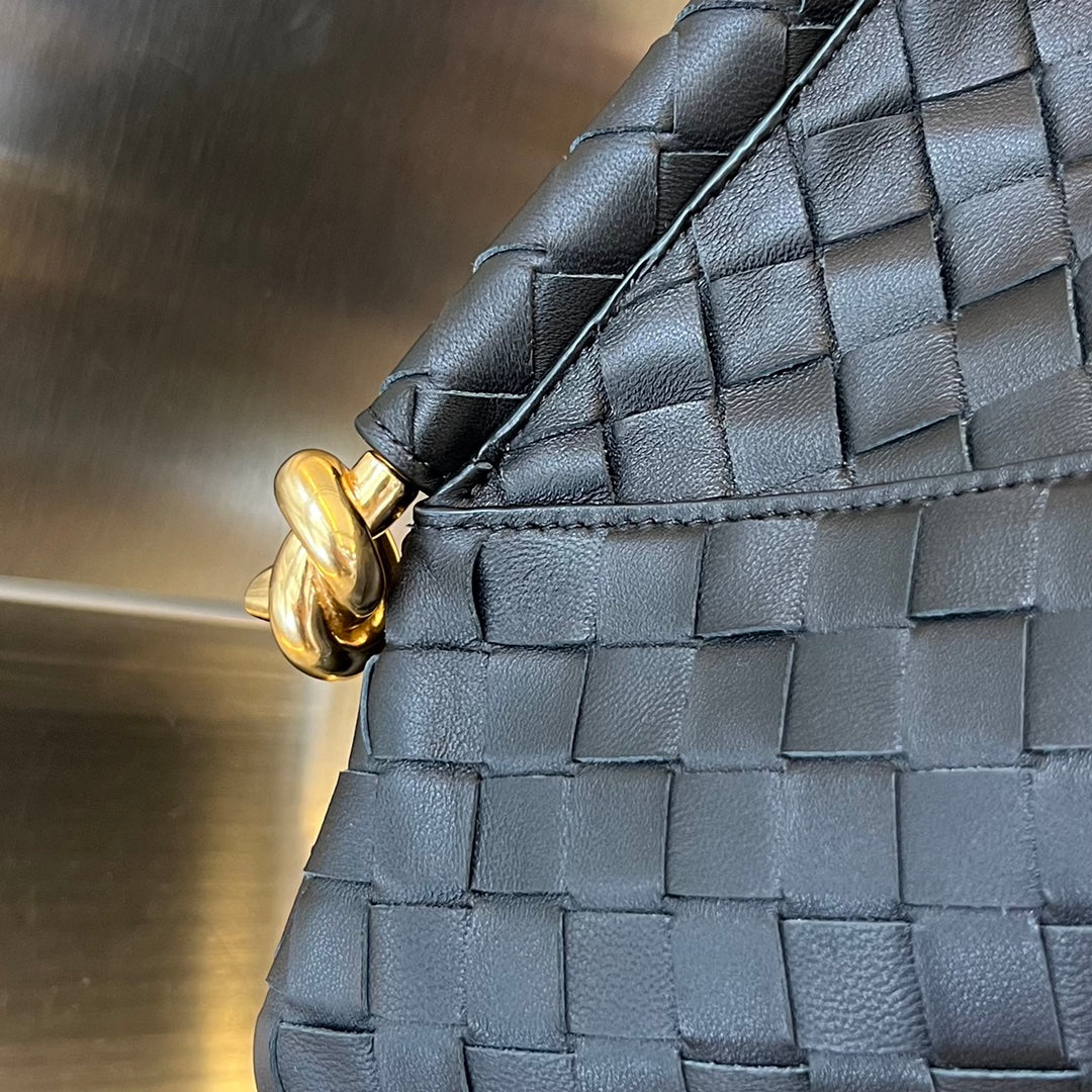 Bottega Veneta Medium Solstice 44 Black Lambskin Bag
