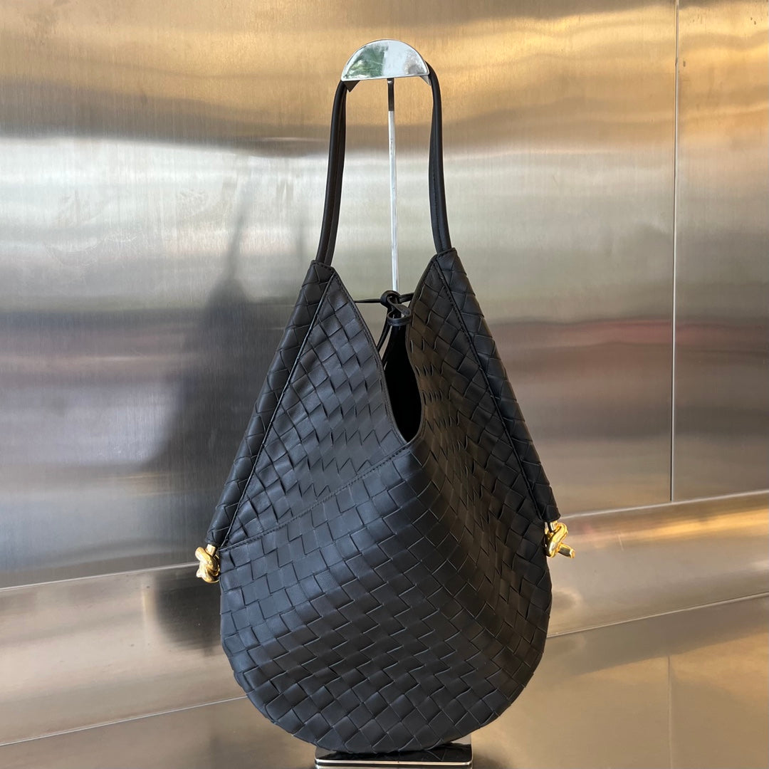 Bottega Veneta Medium Solstice 44 Black Lambskin Bag