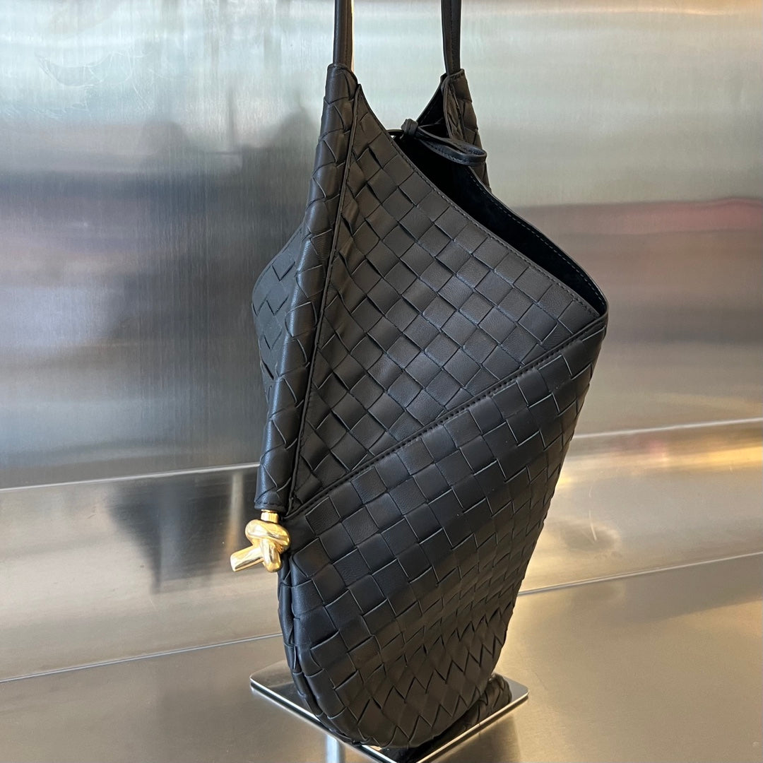 Bottega Veneta Medium Solstice 44 Black Lambskin Bag