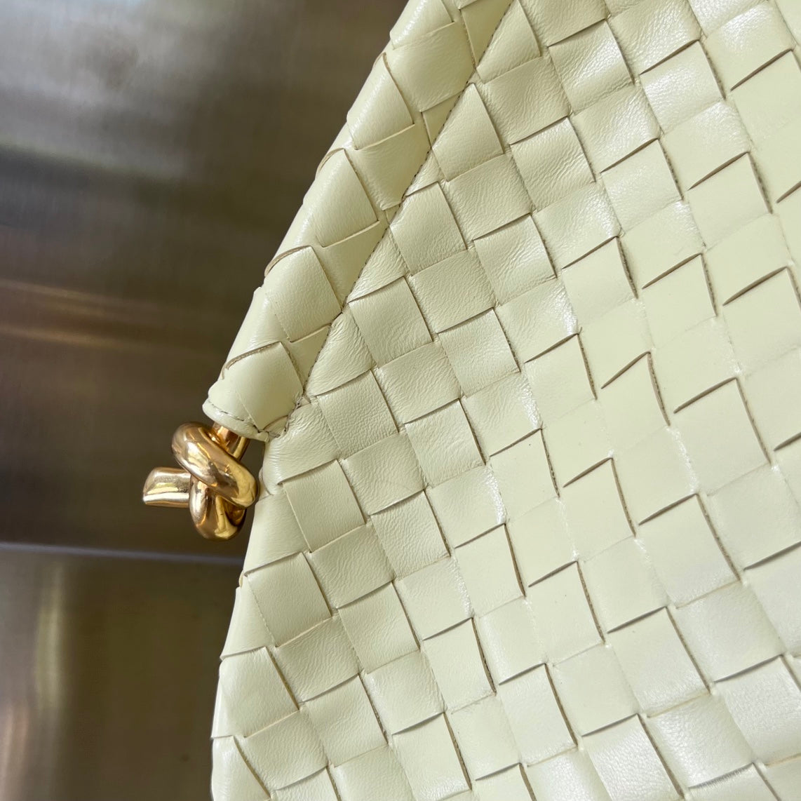 Bottega Veneta Medium Solstice 44 Dark Cream Lambskin Bag