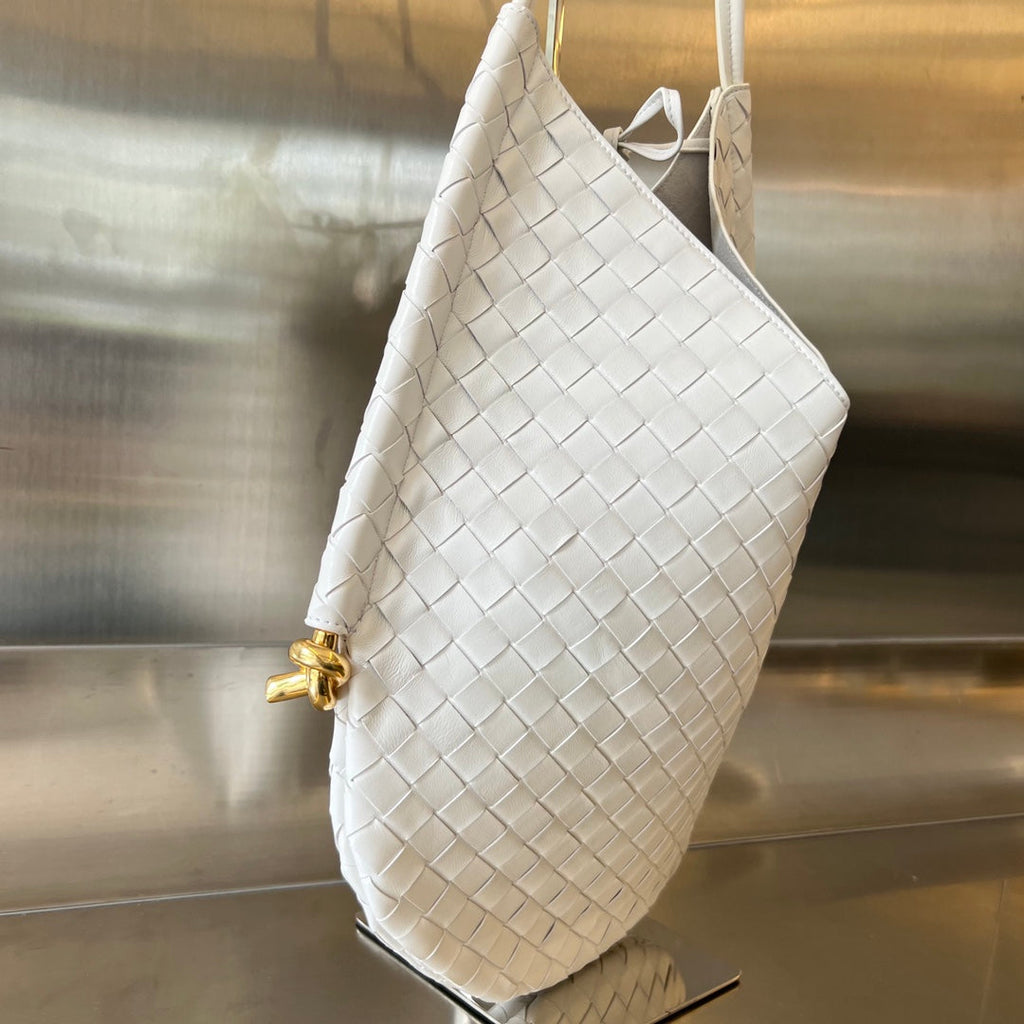 Bottega Veneta Medium Solstice 44 White Lambskin Bag