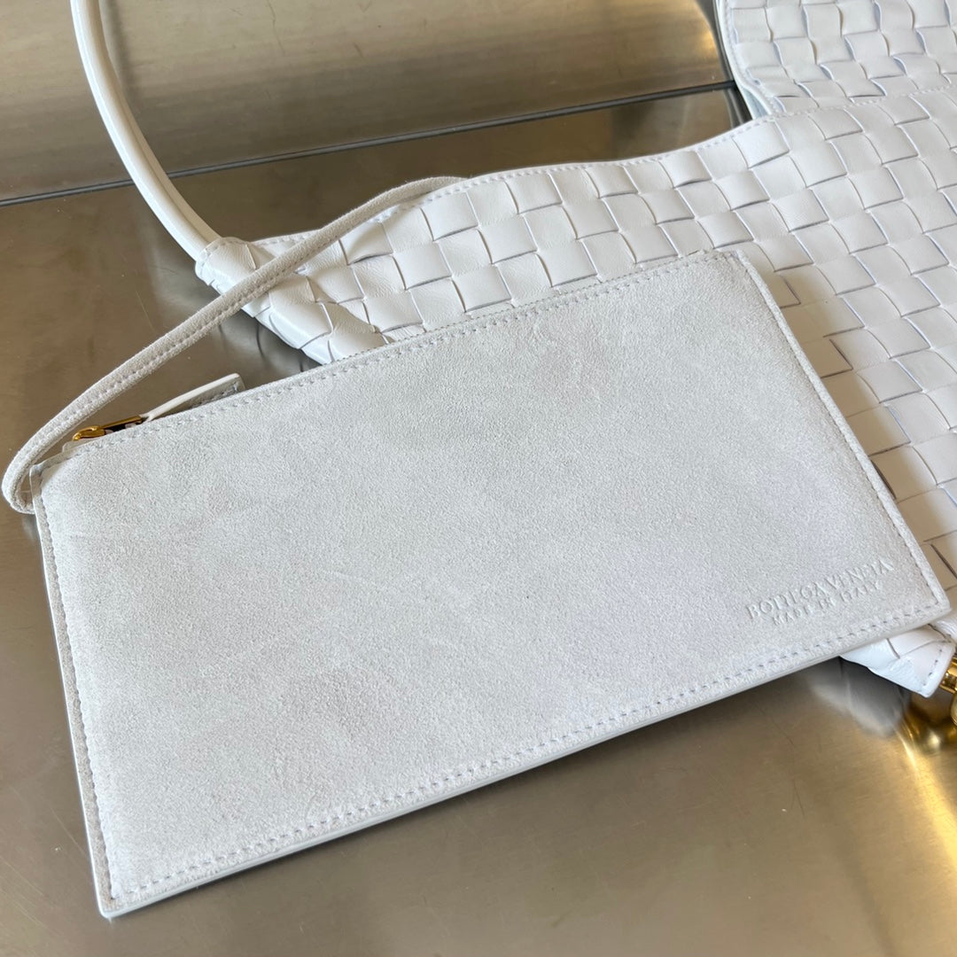 Bottega Veneta Medium Solstice 44 White Lambskin Bag