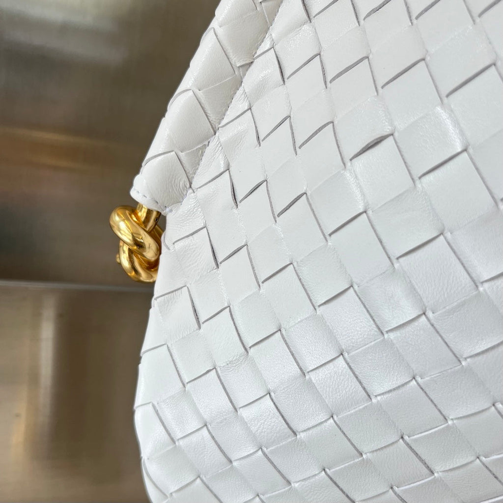 Bottega Veneta Medium Solstice 44 White Lambskin Bag