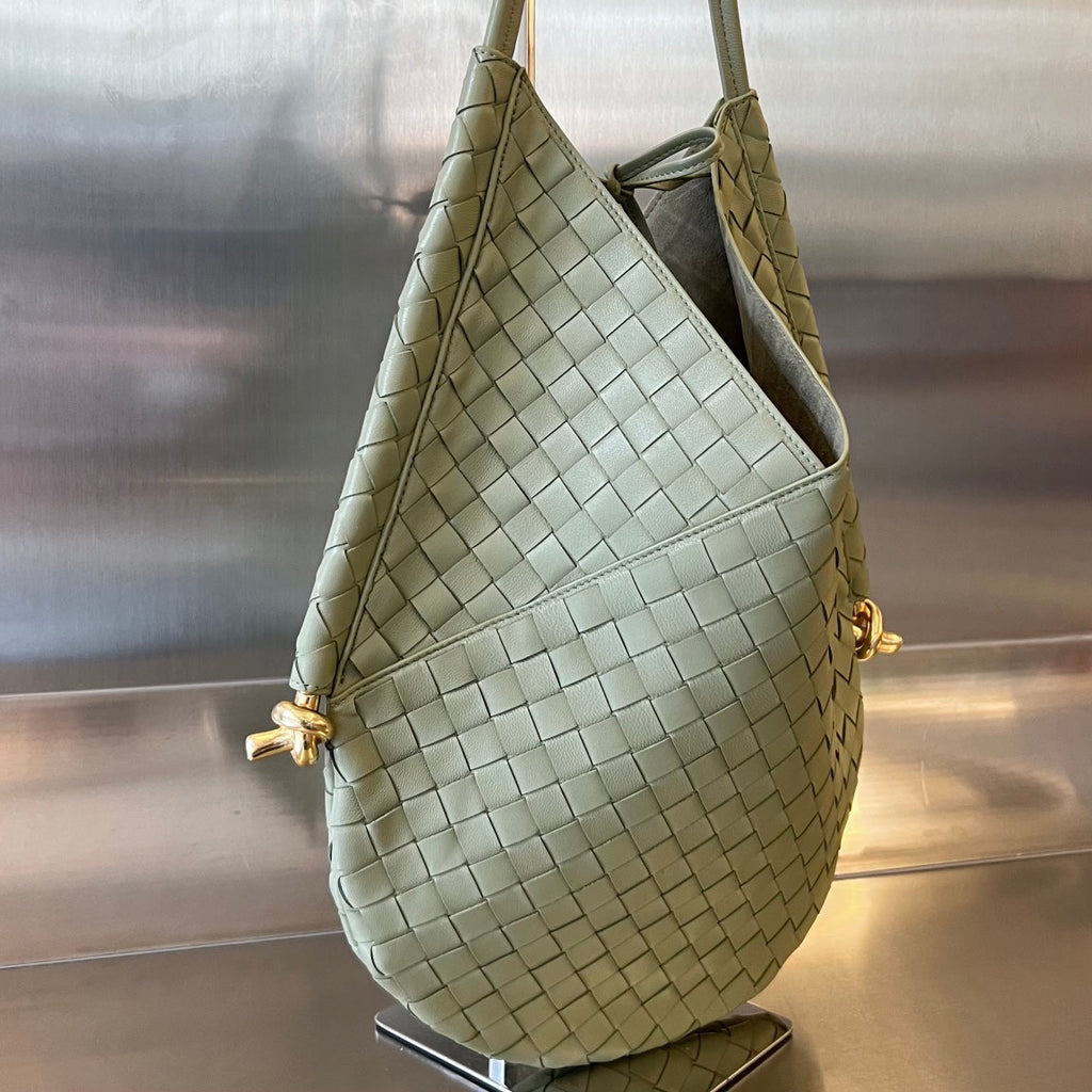 Bottega Veneta Medium Solstice 44 Sardine Grey Lambskin Bag