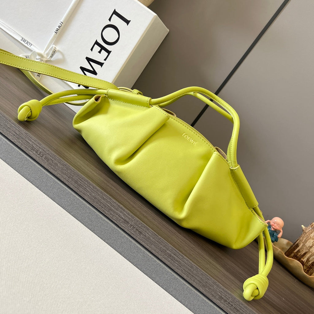 Loewe Paseo Dumpling 31 Bag in Neon Yellow Nappa Calfskin