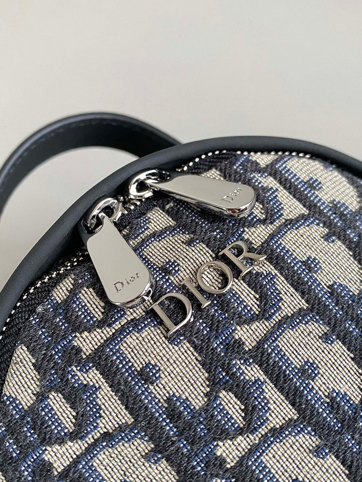 Dior Mini Rider Backpack 24 Beige and Black Oblique Jacquard