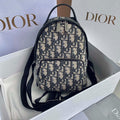 Dior Mini Rider Backpack 24 Beige and Black Oblique Jacquard