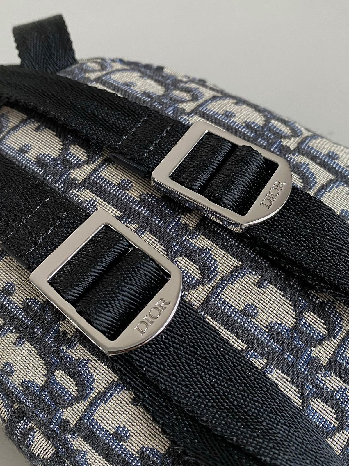 Dior Mini Rider Backpack 24 Beige and Black Oblique Jacquard