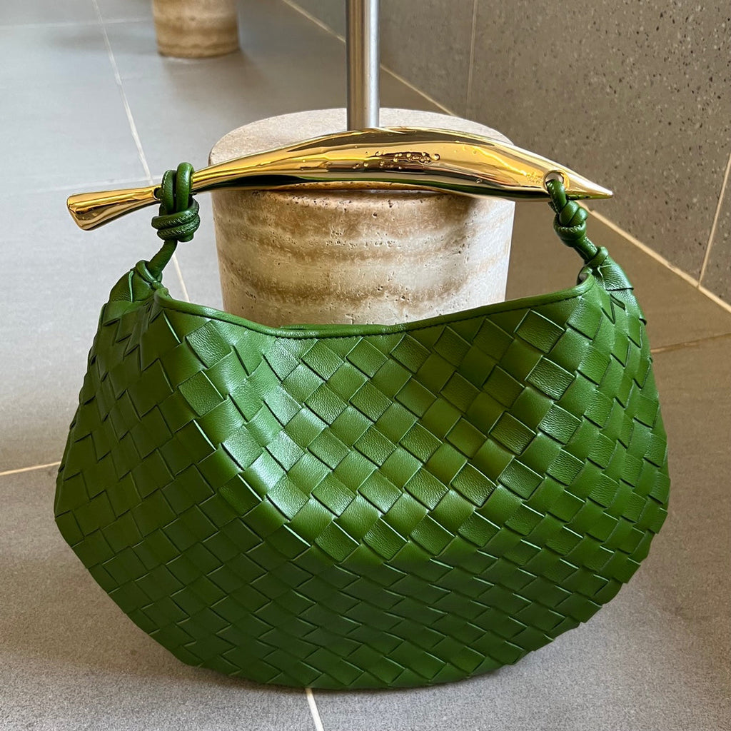 Bottega Veneta Sardine 33 with Chain in Emerald Green Lambskin Bag