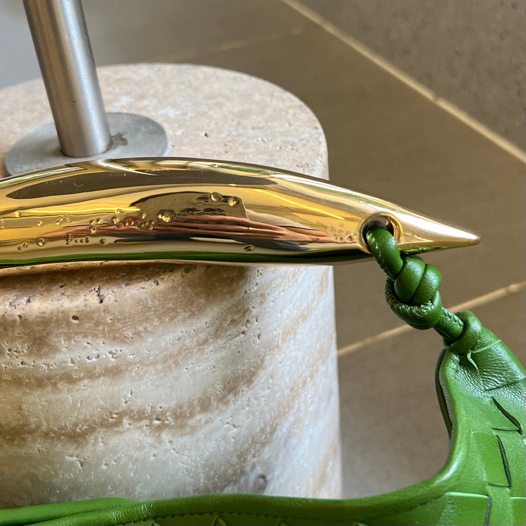 Bottega Veneta Sardine 33 with Chain in Emerald Green Lambskin Bag