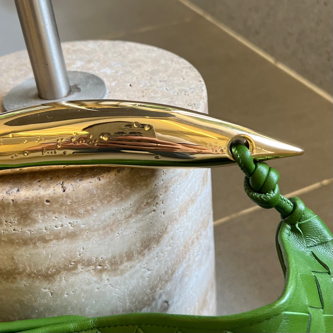Bottega Veneta Sardine 33 with Chain in Emerald Green Lambskin Bag