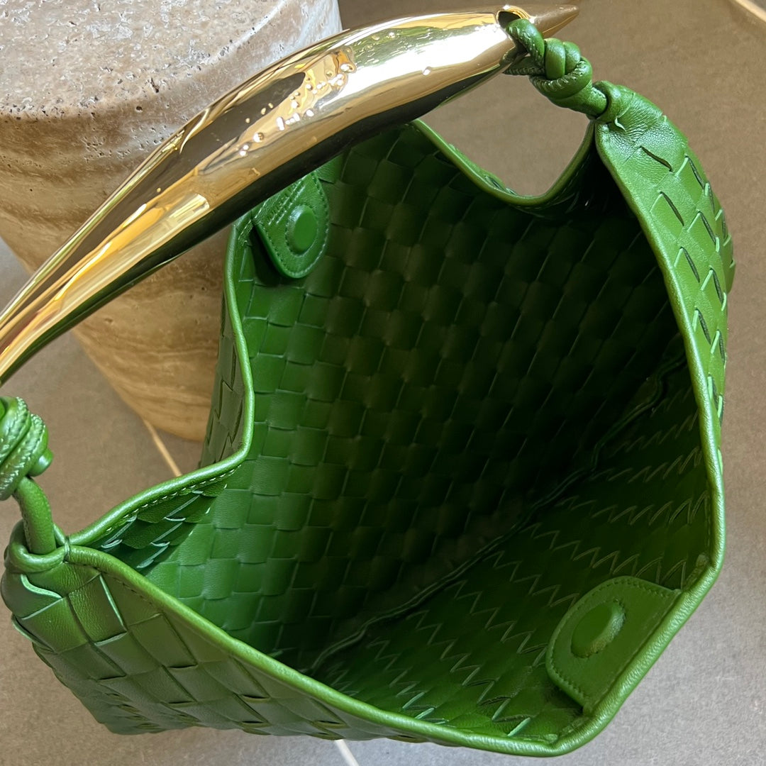 Bottega Veneta Sardine 33 with Chain in Emerald Green Lambskin Bag