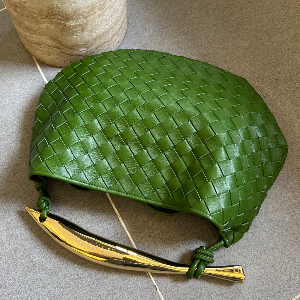 Bottega Veneta Sardine 33 with Chain in Emerald Green Lambskin Bag