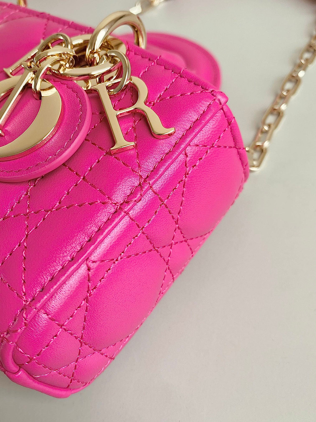 Dior Mini D-Joy Bag 17 in Hot Pink Lambskin