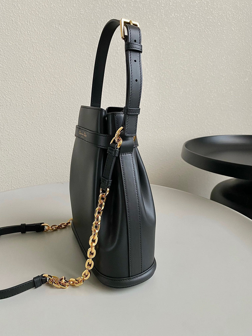 Dior Medium C'Est 24 in Black Cd-Embossed Calfskin Bag
