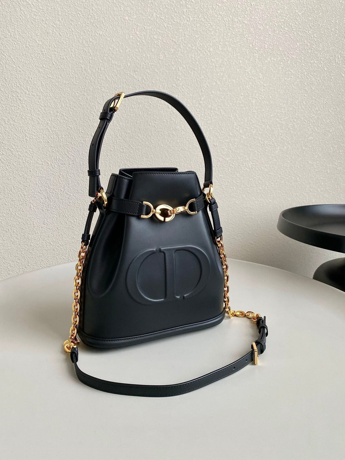 Dior Medium C'Est 24 in Black Cd-Embossed Calfskin Bag