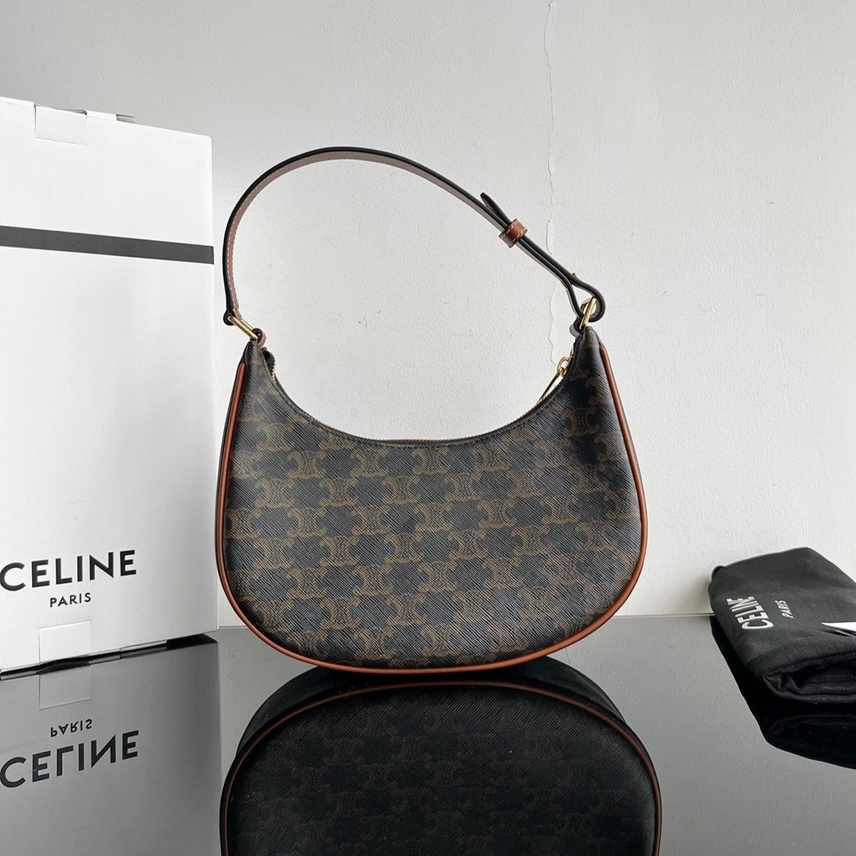 Celine Triphome 23 Cowhide Tan Caro Bag