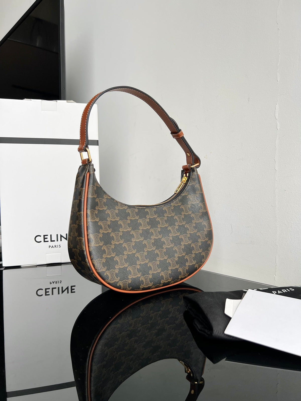 Celine Triphome 23 Cowhide Tan Caro Bag