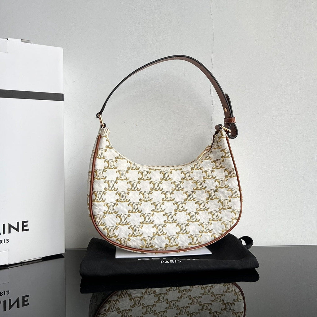 Celine Triomphe 23 Cowhide White Caro Bag