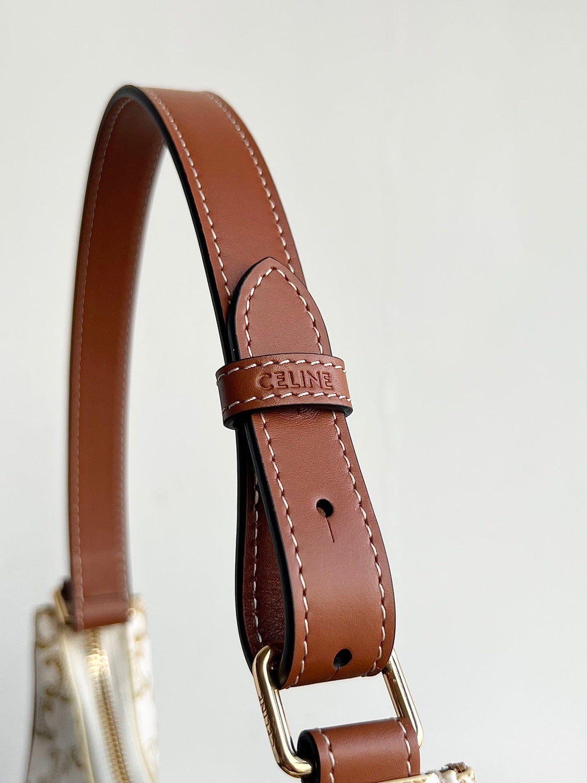 Celine Triomphe 23 Cowhide White Caro Bag