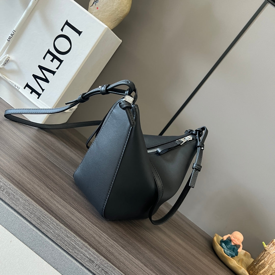 Loewe Luna Hobo 28 Bag in Black Calfskin