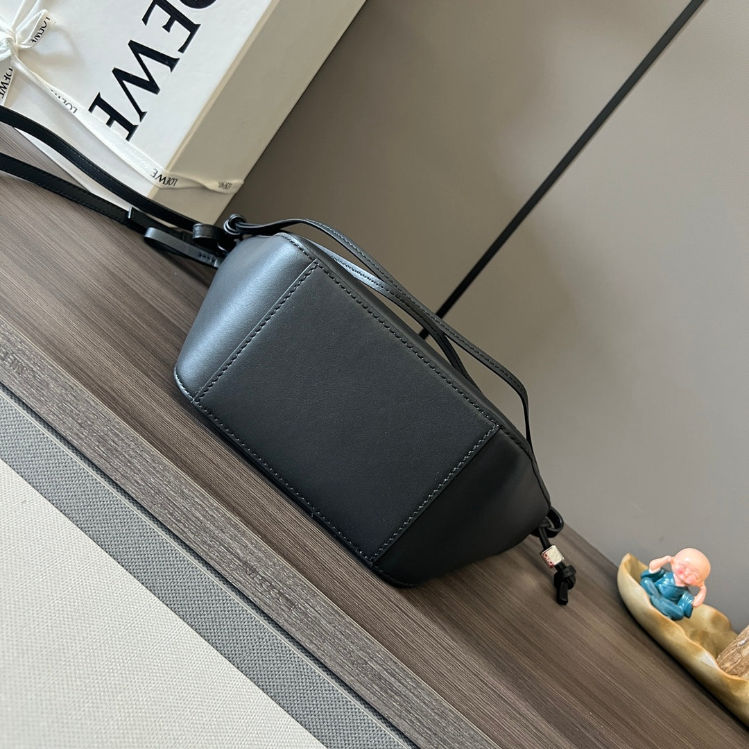 Loewe Luna Hobo 28 Bag in Black Calfskin