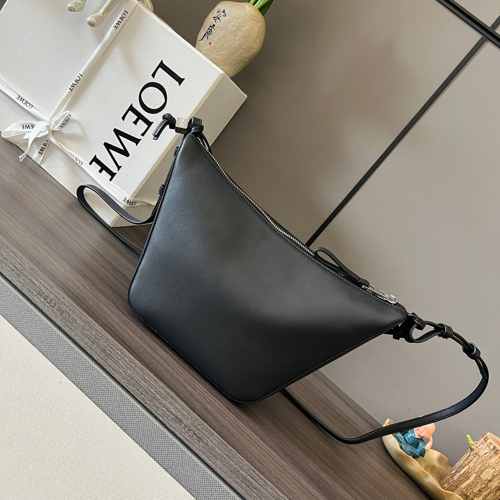 Loewe Luna Hobo 28 Bag in Black Calfskin