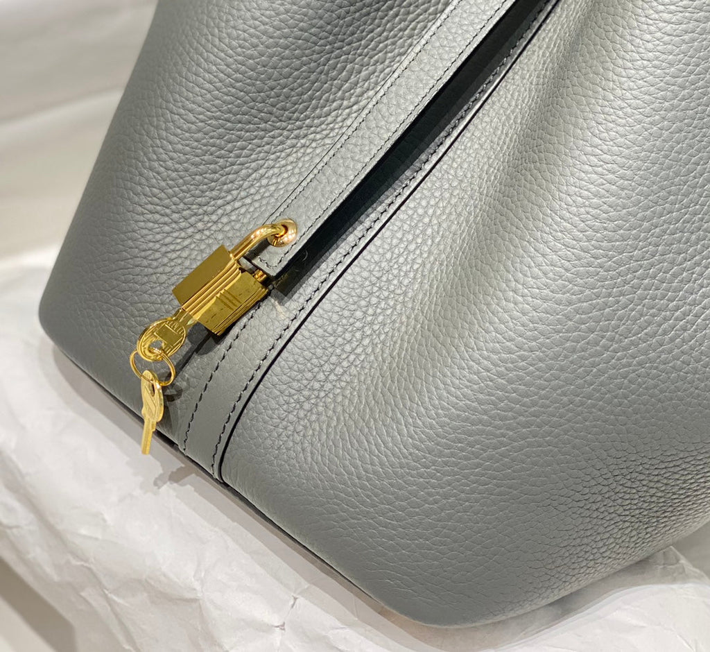 Hermes Picotin Lock 22 Grey Togo Ghw Bag