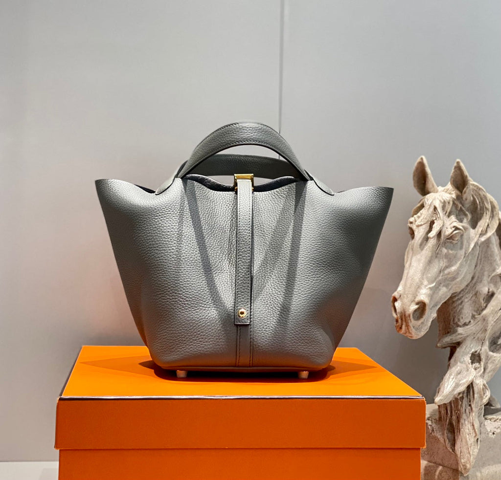 Hermes Picotin Lock 22 Grey Togo Ghw Bag