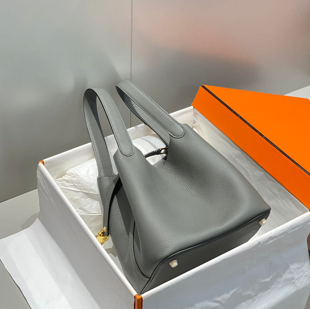 Hermes Picotin Lock 22 Grey Togo Ghw Bag
