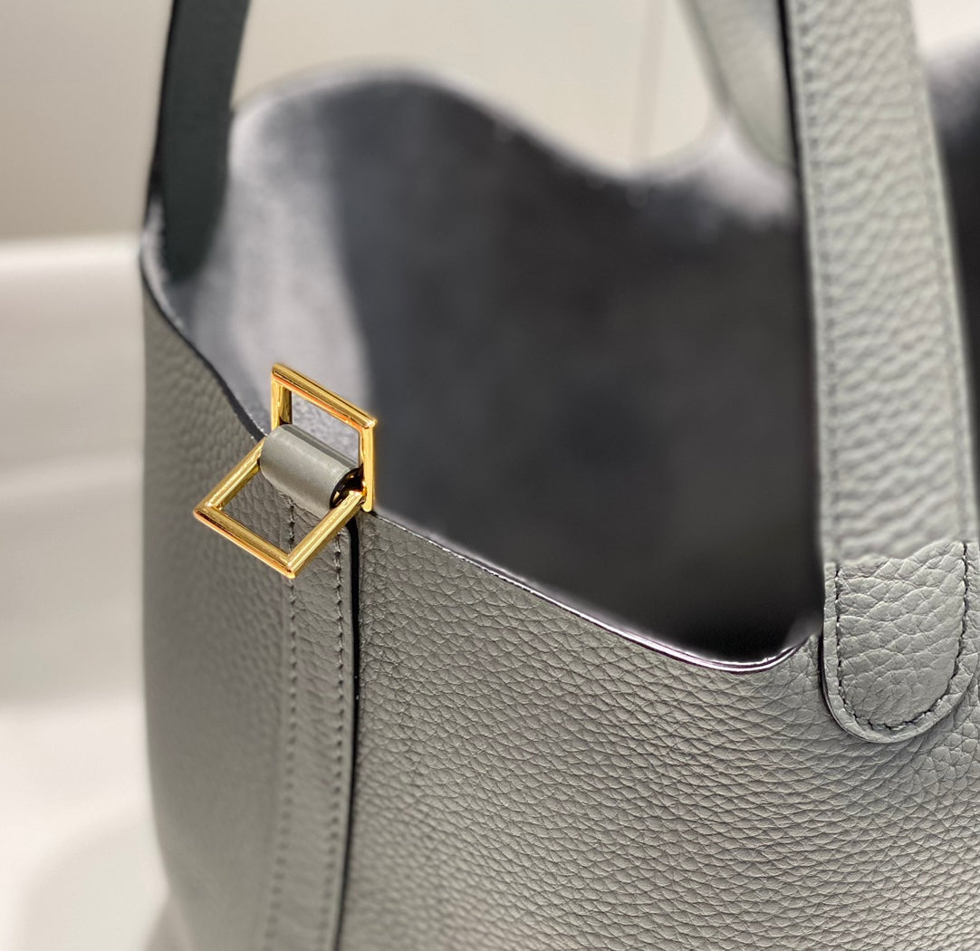 Hermes Picotin Lock 22 Grey Togo Ghw Bag