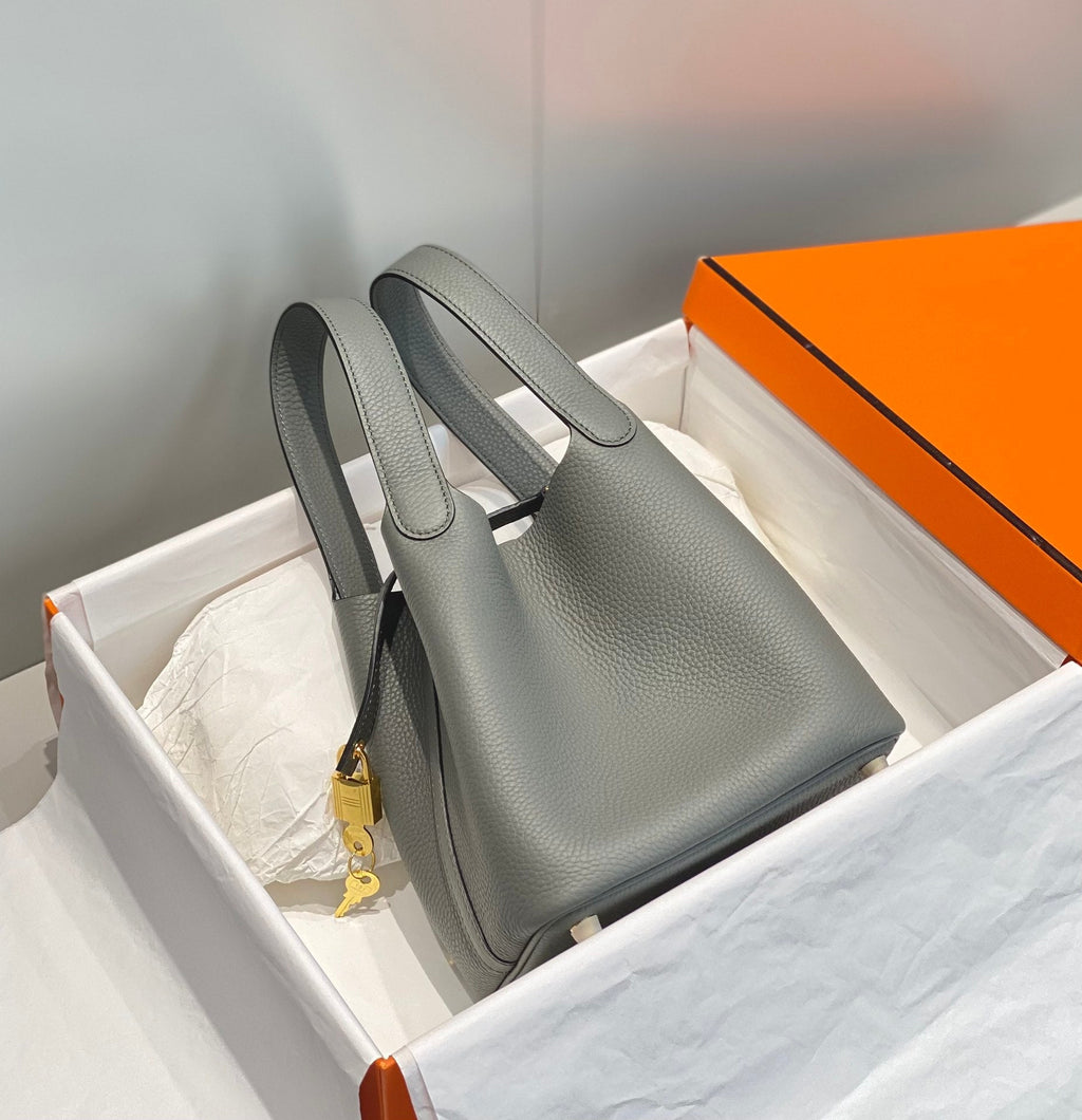 Hermes Picotin Lock 18 Grey Togo Ghw Bag