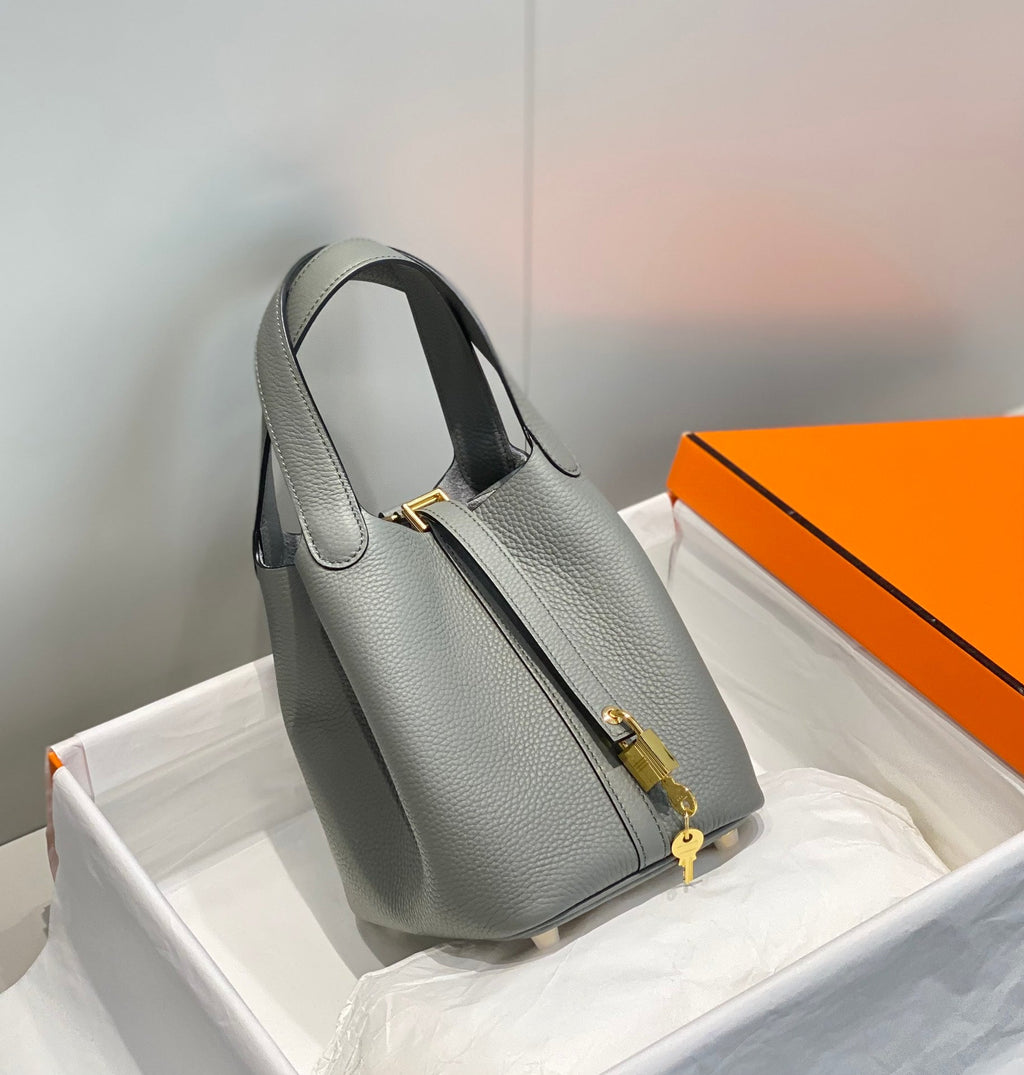 Hermes Picotin Lock 18 Grey Togo Ghw Bag