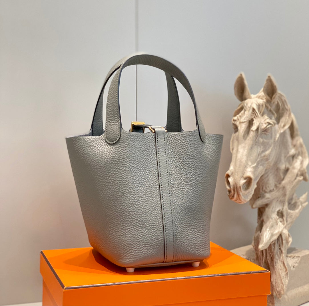 Hermes Picotin Lock 18 Grey Togo Ghw Bag