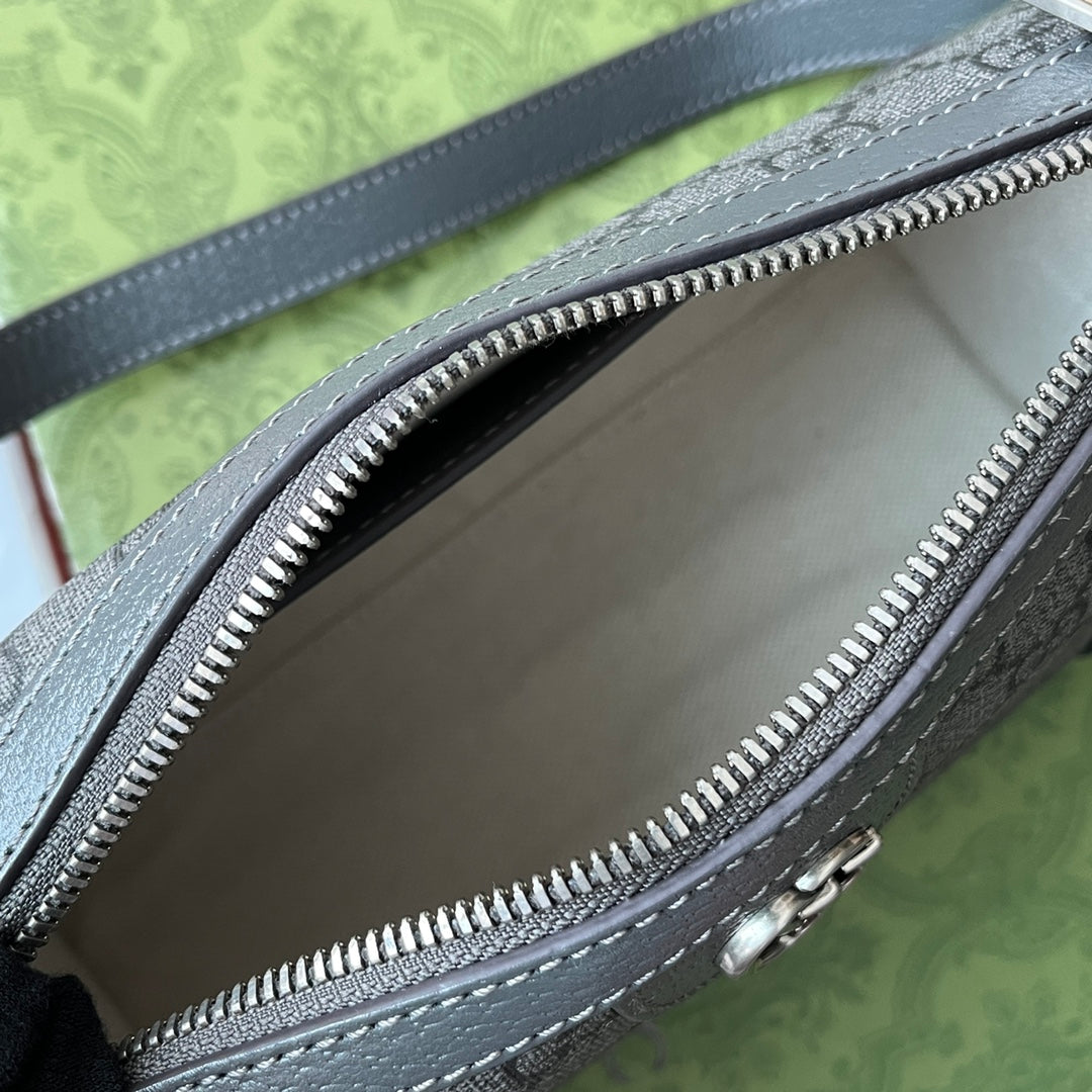 Gucci Ophidia Messenger Bag 35 in Grey Black Calfskin
