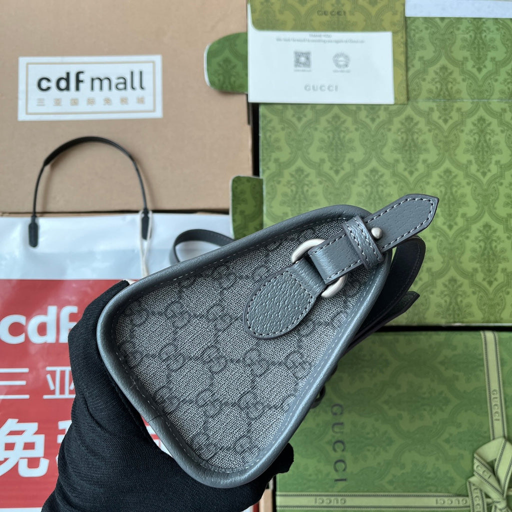 Gucci Ophidia Messenger Bag 35 in Grey Black Calfskin