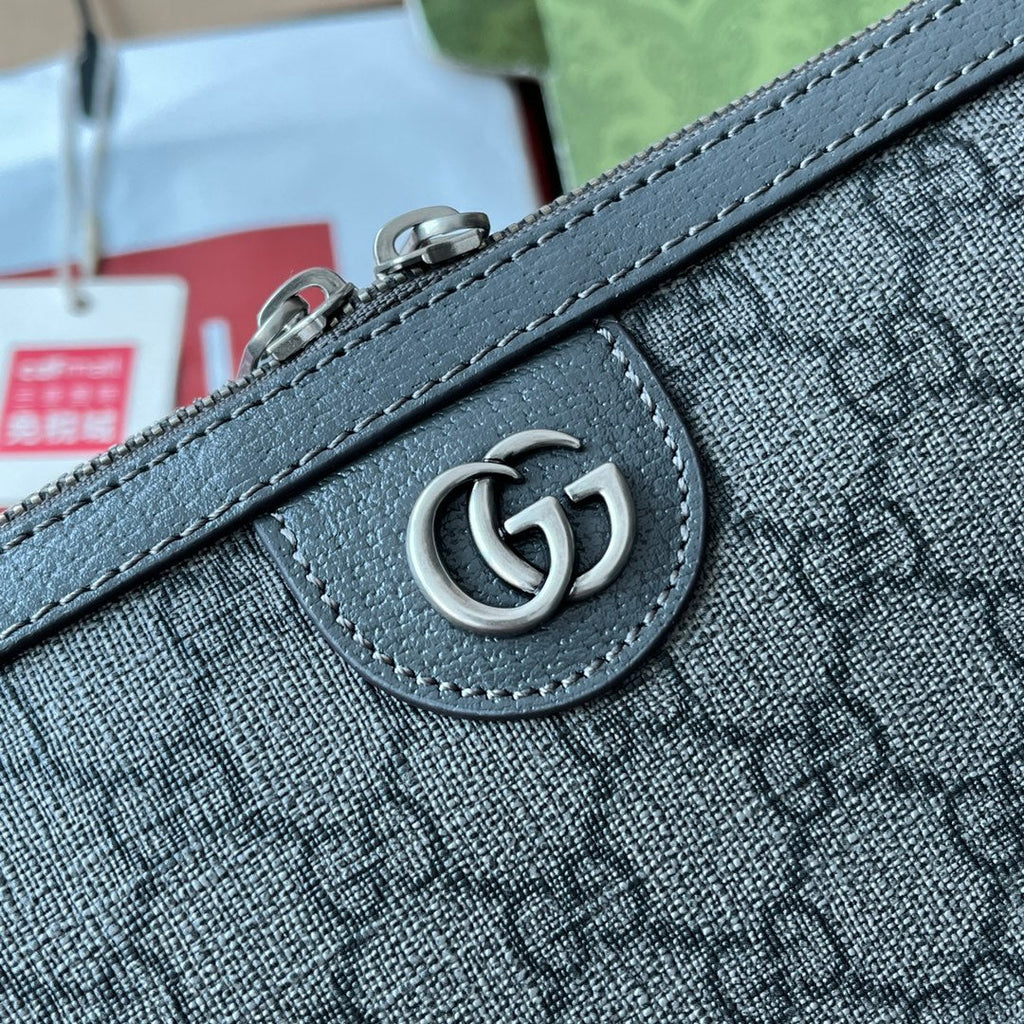Gucci Ophidia Messenger Bag 35 in Grey Black Calfskin