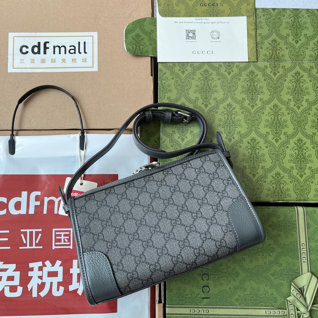 Gucci Ophidia Messenger Bag 35 in Grey Black Calfskin