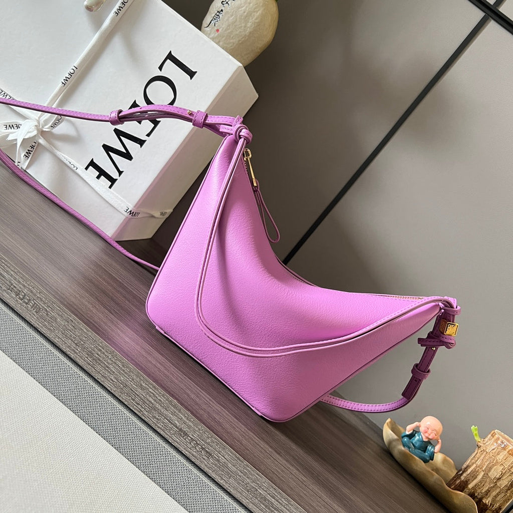 Loewe Luna Hobo 28 Bag in Hot Pink Calfskin