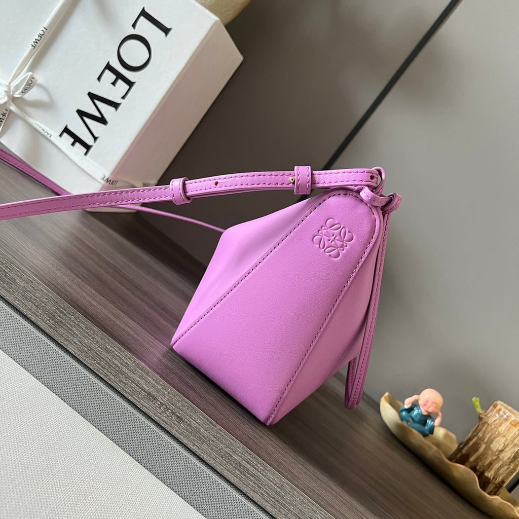 Loewe Luna Hobo 28 Bag in Hot Pink Calfskin